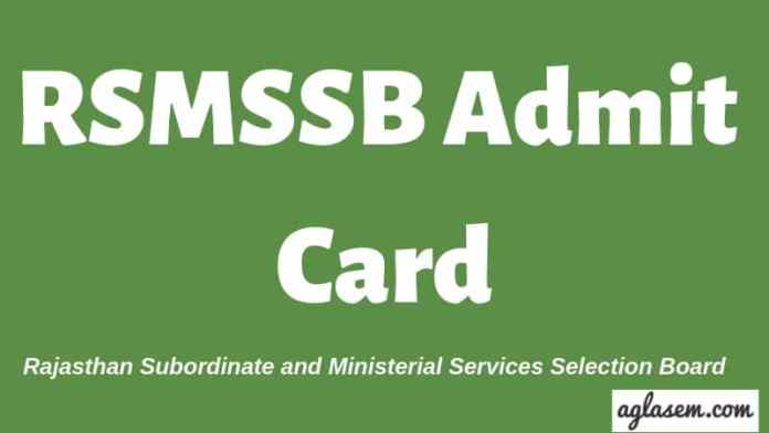 RSMSSB-Admit-Card-Aglasem RSMSSB Admit Card Aglasem