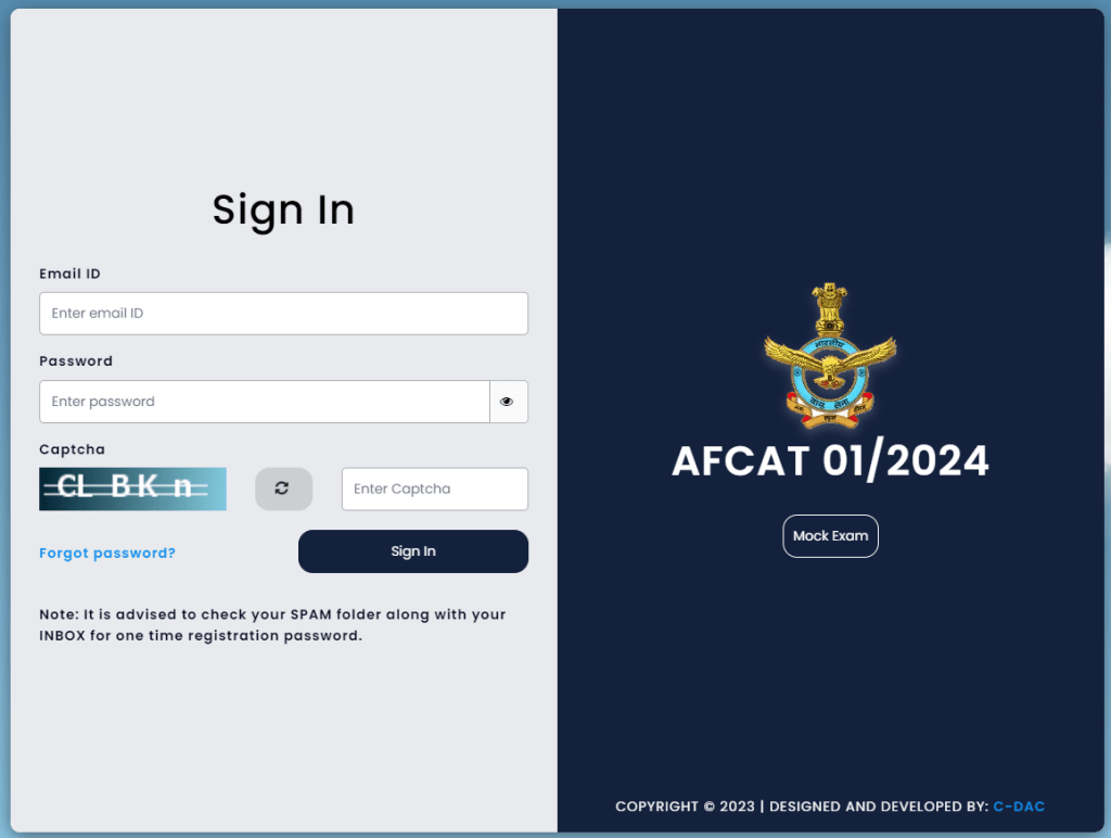 AFCAT 2024 Candidate Login (afcat.cdac.in) Log In for IAF AFCAT